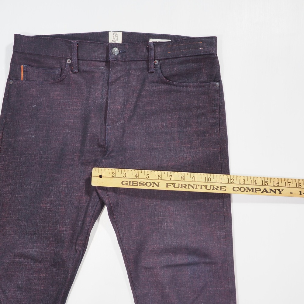 Slim Men's Jeans in Dark Charcoal with Red Selvedge Detail - Picture 8 of 16